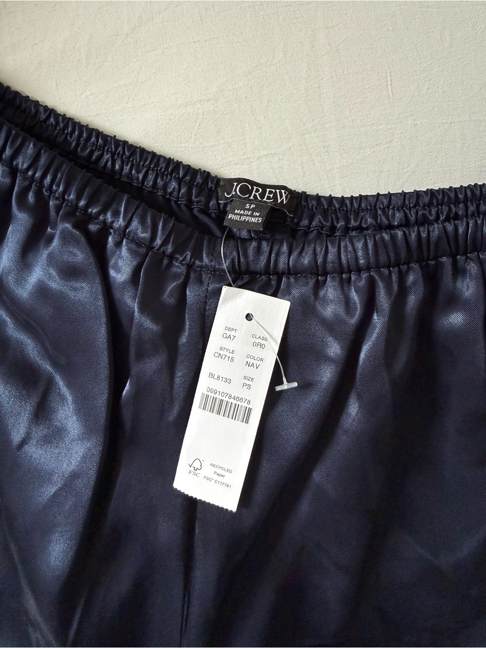 J. Crew Navy Wide-Leg Satin Pants - Picture 4 of 6